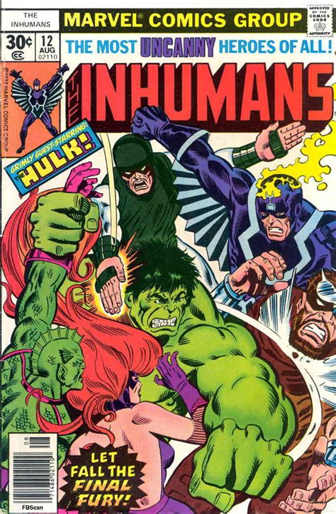 Inhumans The 12 Vg Marvel Low Grade Comic Hulk Last Issue Comic