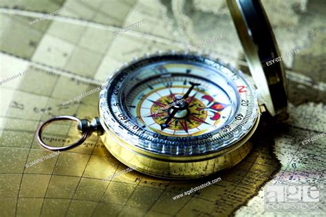 Vintage Navigation Equipment Compass Stock Photo Picture And Low