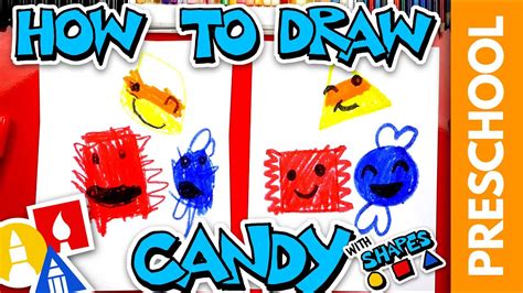 How To Draw Candy Using Shapes Preschool Youtube