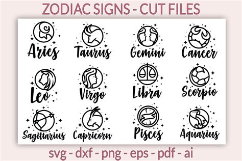 Zodiac Signs Svg Zodiac Svg Horoscope Svg Png Cut Files