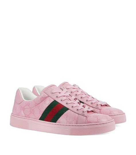 Womens Gucci Pink Gg Supreme Ace Sneakers Harrods Uk