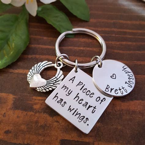 Gifts to celebrate loved ones. Personalized Memorial Keychain Sympathy Gift Loss Of Loved