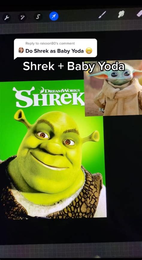 Shrek And Baby Yoda On Procreate Video Shrek Funny Short Videos Yoda