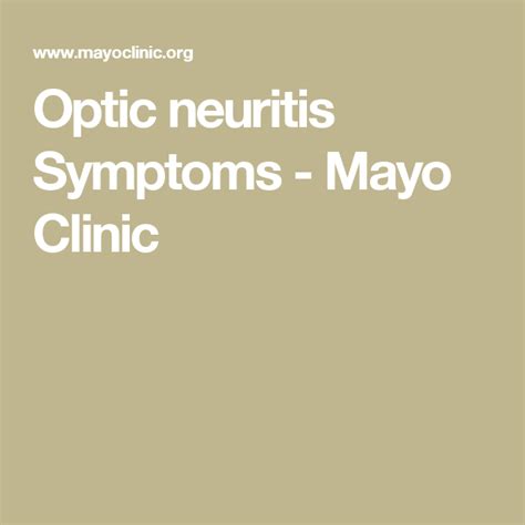 Optic Neuritis Symptoms Mayo Clinic Optic Neuritis Symptoms Optical