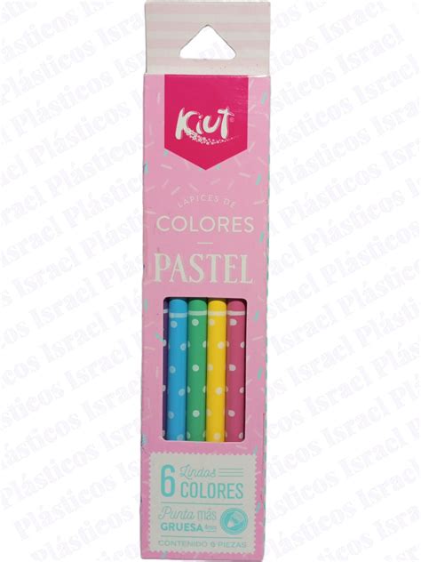 Lápices De Color Kiut Pastel X6 Plásticos Israel