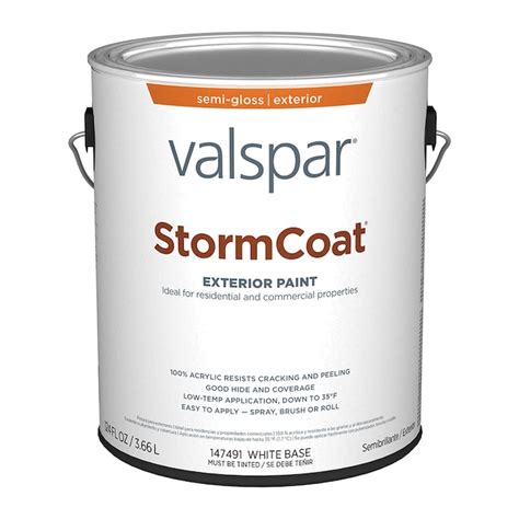 Valspar Pro Storm Coat Semi Gloss Exterior Tintable Paint 1 Gallon In