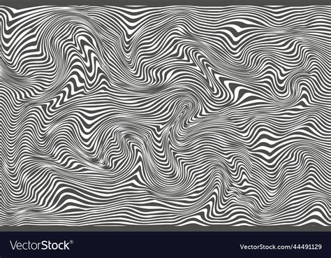 Abstract Monochrome Stripes Of Waves Liquid Zebra Vector Image