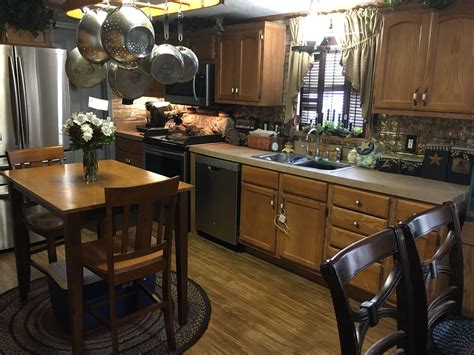 Mobile Home Living Primitive Style Country Kitchen Manufactured Home