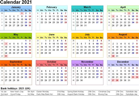 Each week of the year on a separate page. Take 2021 Printable Calendar Free | Calendar Printables ...