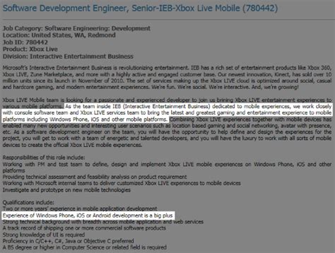 Microsoft Job Post Hints At Xbox Live Gaming For Ios Android Neowin
