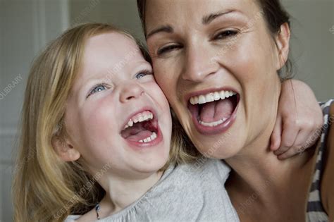 Close Up Of Mother And Daughter Laughing Stock Image F006 4551