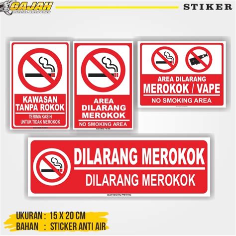 Jual Sticker Dilarang Merokok Stiker Dilarang Merokok Sticker No Smoking Shopee Indonesia