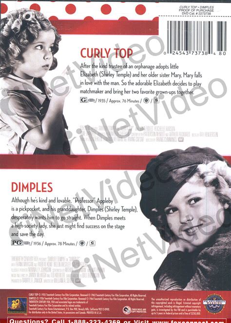Curly Topdimples Double Featureshirley Temple On Dvd Movie