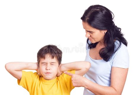 Mother Scolding Her Son Stock Image Image Of Discipline 17649953