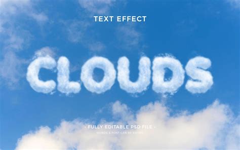 Premium Psd Clouds Text Effect