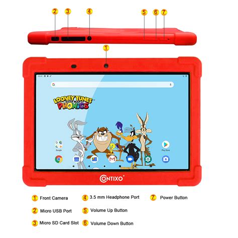 K101red Contixo 10 Inch Kids Learning Tablet With Parental Control 16gb