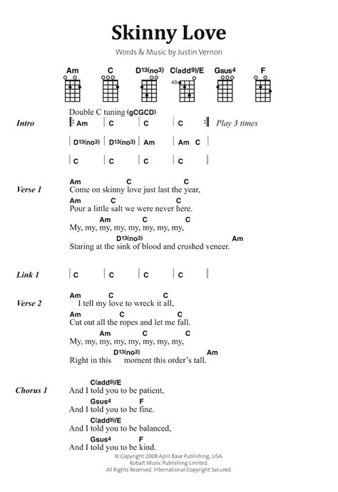 Skinny Love Piano Chords Sheet And Chords Collection