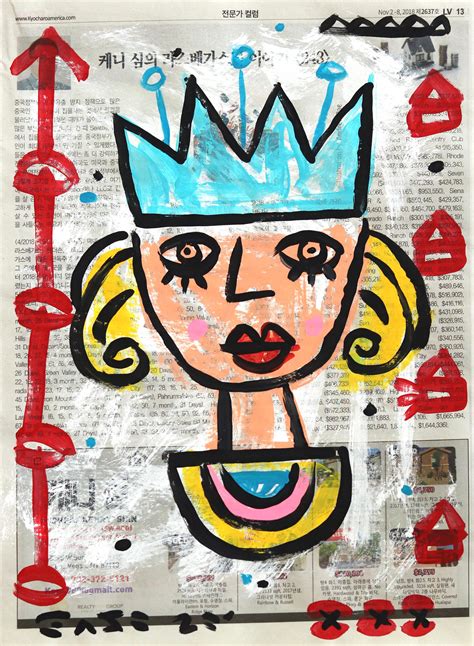 Bejeweled Baroness Contemporary Pop Art Portrait Acrylic Painting On