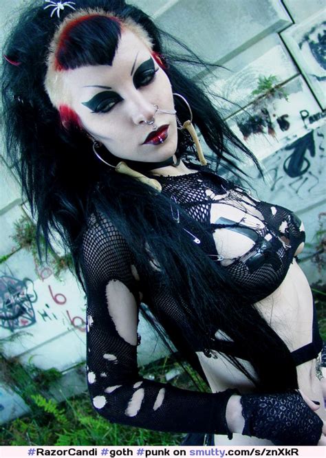 Razorcandi Goth Punk Deathrock Pale Tattooed Pierced Fishnets