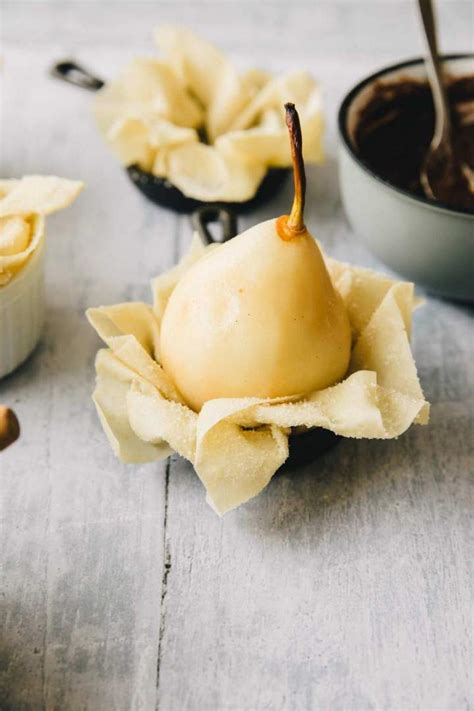 Place on an individual dessert plate. Chocolate stuffed baked pears with phyllo dough | Jernej ...