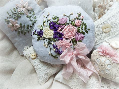 Lakehouse: Practicing silk ribbon embroidery.