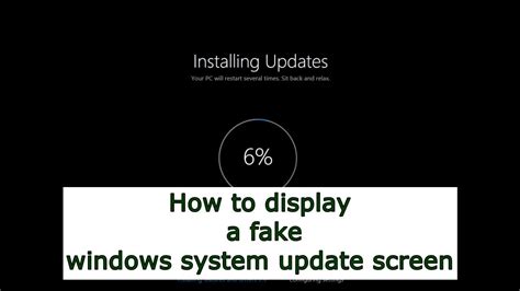 How To Display A Fake Windows System Update Screen Youtube