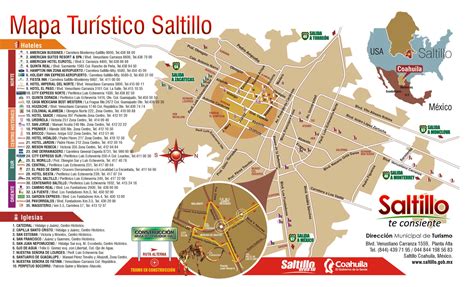 Mapa Turistico De Saltillo Coahuila Mexico Mapa Turístico