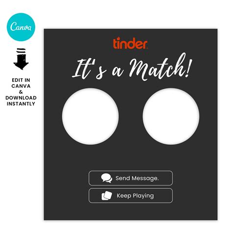 Tinder Match Customisable Photo Booth Frame Weddings And Engagement Canva