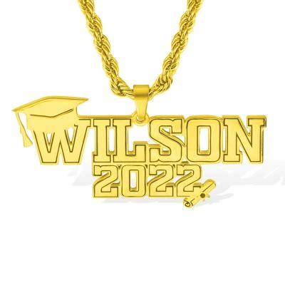 Personalized Class Of 2022 Graduation Necklace With Name Stainless