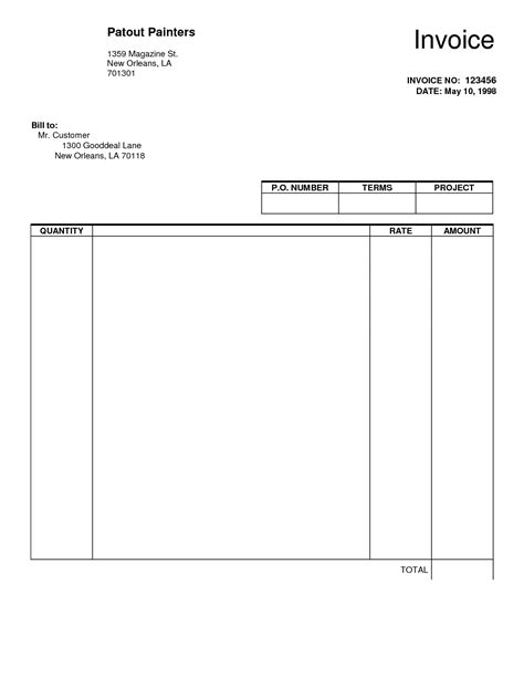 Fill In Invoice Template Free 53 Fill In The Blank Invoice Template