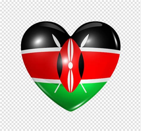 Free Vector Hand Painted National Kenya Jamhuri Day Flag In A Heart