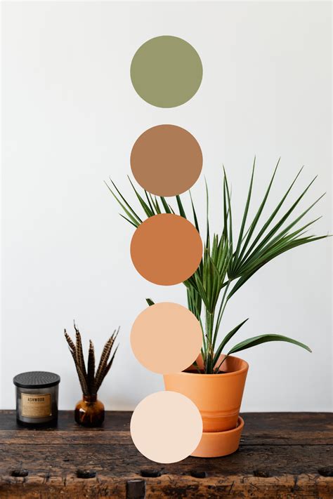 Boho Plant Color Palette - Warm Brown and Green - Natural Earthy Colors ...