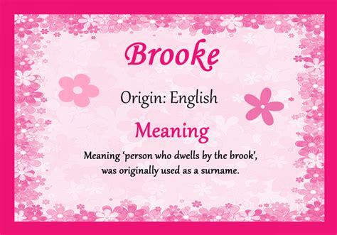 What does your name mean? Brooke Personalised Name Meaning Certificate - The Card Zoo