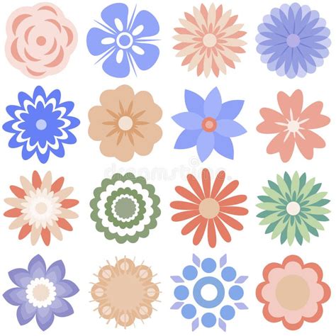 Cartoon Flowers Collection Stock Vector Illustration Of Graphic 29201201
