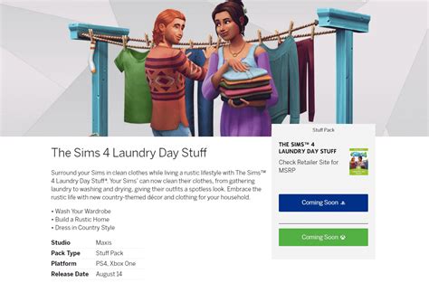 The Sims 4 Laundry Day Stuff Coming To Consoles On August 14th