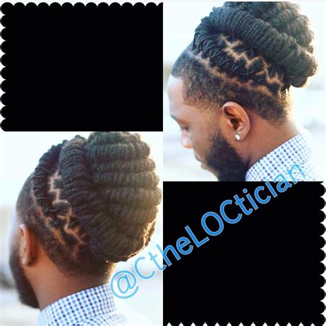 Pin On Man Buns And Up Styles For Locs And Dreadlocks