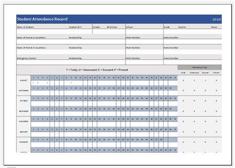 Student Attendance Record Template Suggested Addresses For