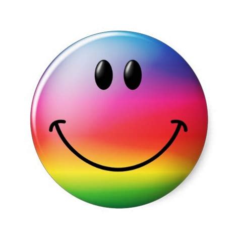 Rainbow Face Classic Round Sticker Zazzle Smiley Happy Smiley Face
