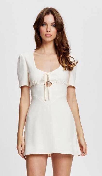 Alice Mccall Oleander Mini Dress In Peach Cream On Designer Wardrobe
