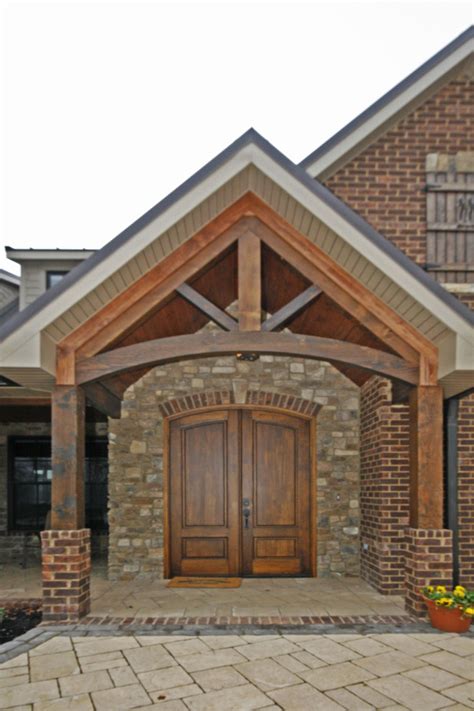 Beautiful Heavy Timber Entrance And Wooden Door Stonemill