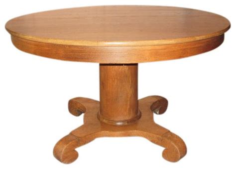 53 x 24 x 16.5. Antique Oak Round Pedestal Table with 2 leaves - $1,500 ...
