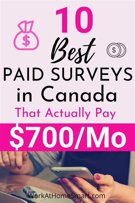 a woman sitting in front of a laptop computer with the text 10 best paid surveys in canada that