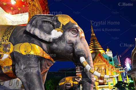 Elephant Statue In Buddhism Temple ~ Architecture Photos ~ Creative Market