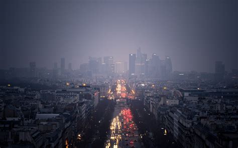 City Cityscape Evening Lights Rain Rainbows Paris