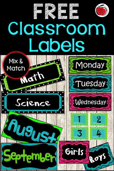 Free Labels For Your Classroom Classroom Freebies
