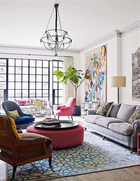 Bold Colorful Patterned Living Room Decor Inspiration Eclectic Living