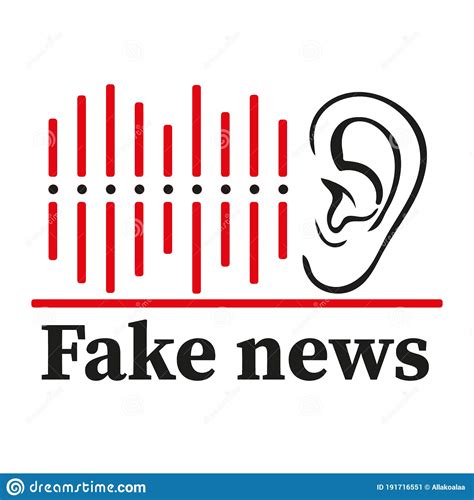 Lying Fake News Icon. Ear Hears Lies Badge. Dissemination of False
