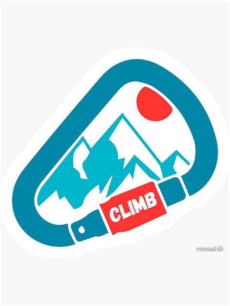 Carabiner Mountain Climbing Sticker For Sale By Romashik Redbubble