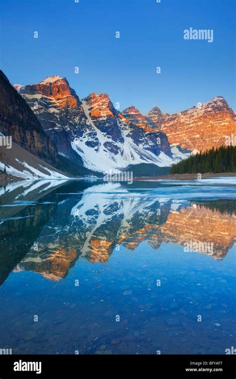 Moraine Lake Reflections At Sunrise Valley Of The Ten Peaks Banff