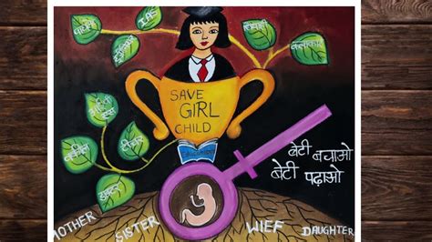 How To Draw Save Girl Child Postersave Girl Child Drawing For